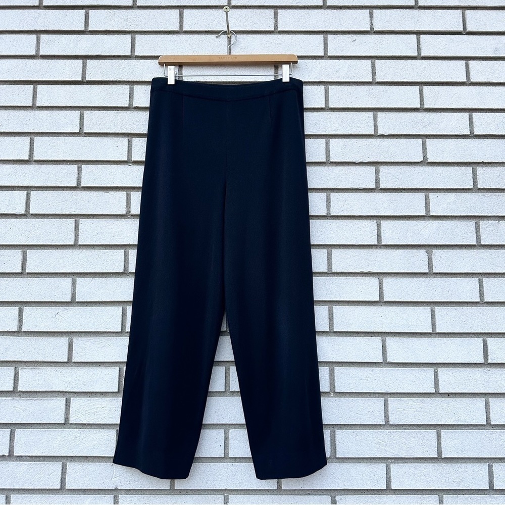 Misook Black Knit‎ Pull On Cropped Pants Elastic Waist Stretch Minimalist M
